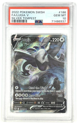 2022 Pokemon Sword & Shield Full Art Lugia V Silver Tempest PSA 10 - Image 1