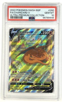 2022 Pokemon SWSH Black Star Full Art Charizard V Ultra Premium Coll PSA 10 - Image 1