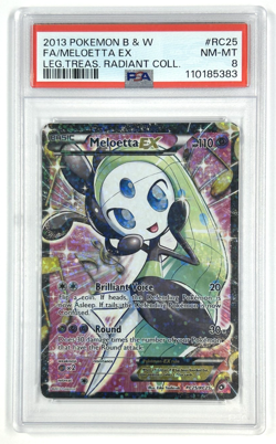 2013 Pokemon Full Art Meloetta Ex Legendary Treasures Radiant Collection PSA 8 - Image 1