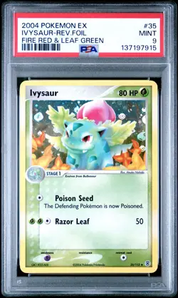 2004 POKEMON EX FIRE RED & LEAF GREEN #35 IVYSAUR-REVERSE FOIL PSA 9 - Image 1
