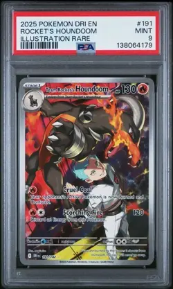Team Rocket's Houndoom *PSA 9* Illustration Rare *Destined Rivals*#191* Pokemon - Image 1