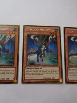 Playset: 3x Exploder Dragon PGLD-EN071 (Gold Rare, 1st Edition, Excellent / LP) - Image 4