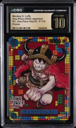 2025 ONE PIECE DAY'25 JPN PROMO #P-110 MONKEY D. LUFFY CGC 10 PRISTINE - Image 1