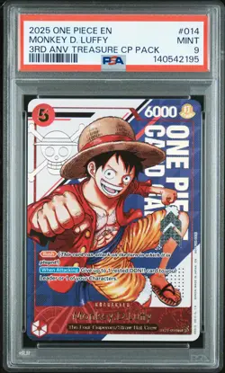 2025 ONE PIECE 3RD ANNIVERSARY! #014 MONKEY D. LUFFY PSA 9 - Image 1