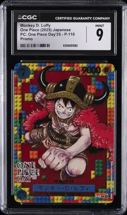 2025 ONE PIECE DAY'25 JPN PROMO #P-110 MONKEY D. LUFFY CGC 9 - Image 1