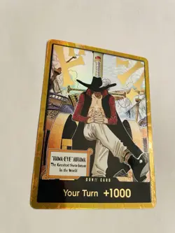 One Piece Dracule Mihawk OP14 GOLD DON!! Azure Sea's Seven English NM TCG - Image 2