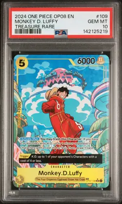 2024 ONE PIECE OP08-TWO LEGENDS TREASURE RARE #109 MONKEY D. LUFFY PSA 10 - Image 1