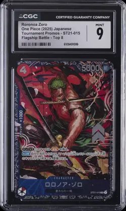 2025 ONE PIECE JPN TOURNAMENT FLAGSHIP BATTLE-TOP 8 #ST21-015 RORONOA ZORO CGC 9 - Image 1