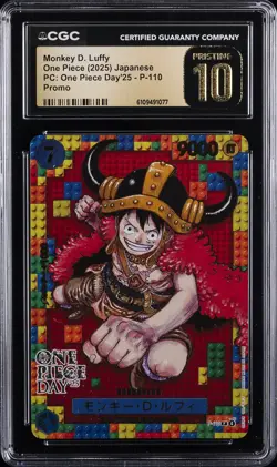 2025 ONE PIECE DAY'25 JPN PROMO #P-110 MONKEY D. LUFFY CGC 10 PRISTINE - Image 1
