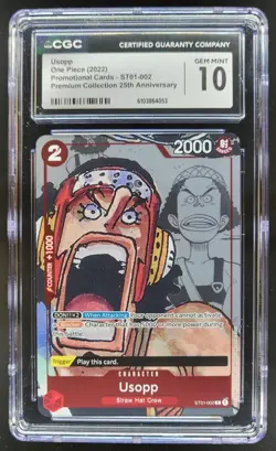 2022 ONE PIECE CCG USOPP MANGA ALTERNATE ART ST01-002 CGC 10 E PT - Image 1
