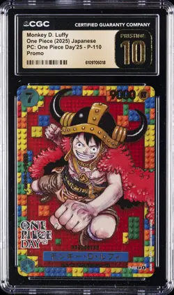 2025 ONE PIECE JPN PC: ONE PIECE DAY'25 PROMO MONKEY D. LUFFY CGC 10 PRISTINE - Image 1