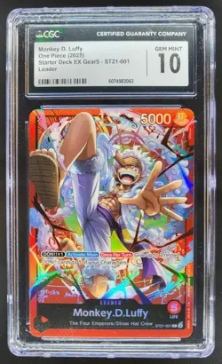 2025 ONE PIECE CCG MONKEY D. LUFFY LEADER ST21-001 CGC 10 C PT - Image 1