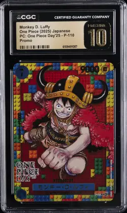2025 ONE PIECE DAY'25 JPN PROMO #P-110 MONKEY D. LUFFY CGC 10 PRISTINE - Image 1