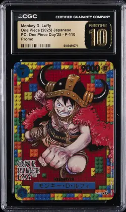 2025 ONE PIECE DAY'25 JPN PROMO #P-110 MONKEY D. LUFFY CGC 10 PRISTINE - Image 1