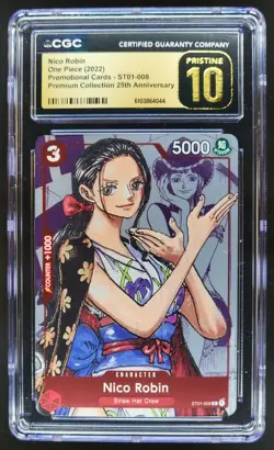 2022 ONE PIECE CCG NICO ROBIN 25TH ANNIVERSARY ST01-008 CGC 10 PRISTINE E PT - Image 1