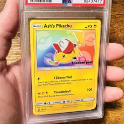 2017 POKEMON SM BLACK STAR PROMO I CHOOSE YOU! #SM108 ASH'S PIKACHU PSA 8 - Image 4