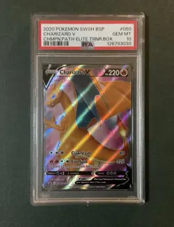 2020 Pokemon SWSH BSP Charizard V #50 Champions Path ETB Promo PSA 10 GEM MT - Image 1