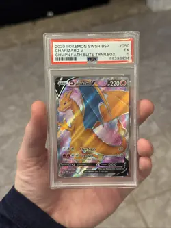 2020 Pokemon SWSH BSP - Charizard V #50 - Champions Path Elite Trainer Box PSA 5 - Image 1