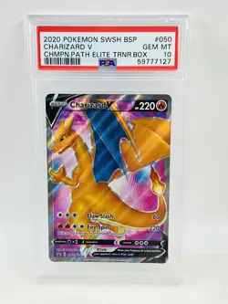 2020 Pokemon SWSH BSP Charizard V Chapn. Path Elite Trnr. Box #050 PSA 10 - Image 1