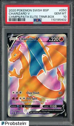 2020 Pokemon SWSH BSP Champions Path Elite Trainer Box #050 Charizard V PSA 10 - Image 1