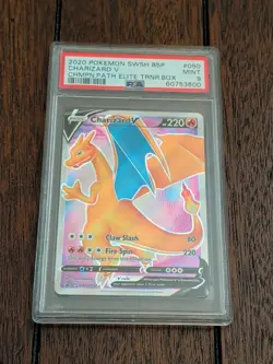 2020 Pokemon SWSH BSP Charizard V #050 Champions Path Promo Full Art Holo PSA 9 - Image 2