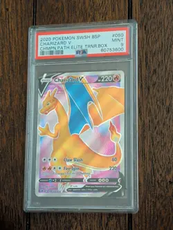 2020 Pokemon SWSH BSP Charizard V #050 Champions Path Promo Full Art Holo PSA 9 - Image 3