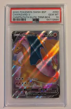 2020 Pokemon SWSH BSP Charizard V Champoin Path Elite Trainer Box #050 PSA 10 - Image 1
