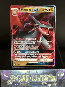 Pokemon Card Salamence GX 44/70 Sun & Moon Dragon Majesty Half Art Ultra Rare NM - Image 1