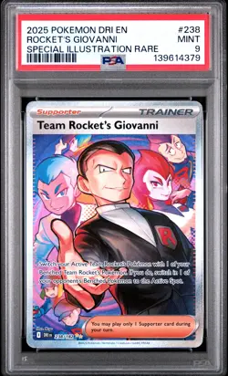 2025 POKEMON DRI EN-SPECIAL ILLUSTRATION RARE #238 TEAM ROCKET'S GIOVANNI PSA 9 - Image 1
