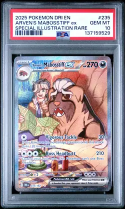 2025 POKEMON DRI EN-SPECIAL ILLUSTRATION RARE #235 ARVEN'S MABOSSTIFF EX PSA 10 - Image 1