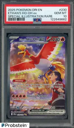 2025 Pokemon DRI EN Special Illustration Rare #230 Ethan's Ho-oh Ex PSA 10 GEM - Image 1