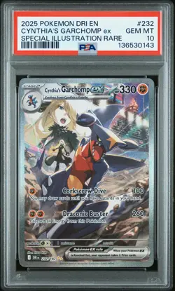 2025 POKEMON DRI EN-SPECIAL ILLUSTRATION RARE #232 CYNTHIA'S GARCHOMP EX PSA 10 - Image 1