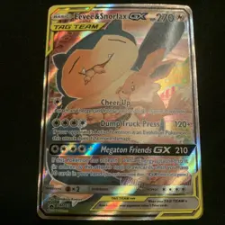 Eevee & Snorlax GX SM169 Sm Holo Rare Black Star Promo Pokemon TCG Card - Image 1