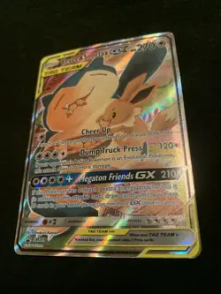Eevee & Snorlax GX SM169 Sm Holo Rare Black Star Promo Pokemon TCG Card - Image 4