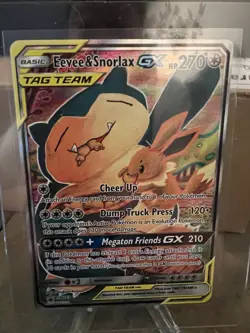 Pokemon TCG Eevee & Snorlax Tag Team GX SM169 Black Star Promo Sun & Moon NM - Image 1