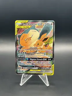 Eevee & Snorlax GX SM169 Tag Team Full Art Black Star Promo Pokemon TCG (NM) - Image 1