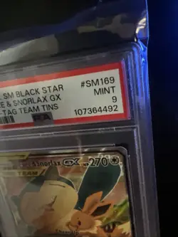 Pokemon TCG Sun And Moon Snorlax And Eevee GX #SM169 PSA 9 MINT Black Star Promo - Image 4