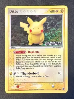 Ditto [Pikachu] 39/113 EX Delta Species Pokemon Card Yuka Morii Reverse Holo VLP - Image 1