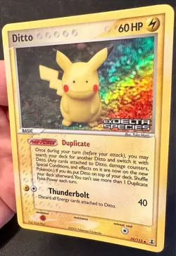 Ditto [Pikachu] 39/113 EX Delta Species Pokemon Card Yuka Morii Reverse Holo VLP - Image 2