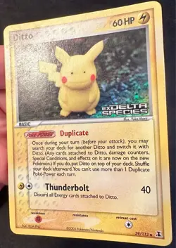 Ditto [Pikachu] 39/113 EX Delta Species Pokemon Card Yuka Morii Reverse Holo VLP - Image 3
