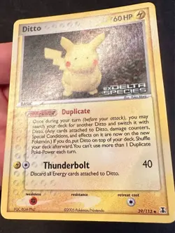 Ditto [Pikachu] 39/113 EX Delta Species Pokemon Card Yuka Morii Reverse Holo VLP - Image 4