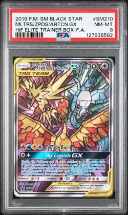 Moltres Zapdos Articuno GX #SM210 2019 Pokemon Sm Black Star Promo PSA 8 250001 - Image 1