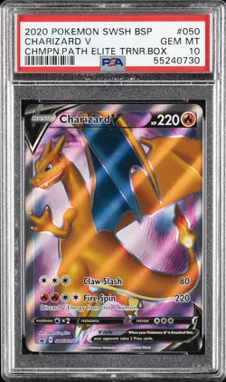 2020 POKEMON SWSH BLACK STAR PROMO #050 CHARIZARD V PSA 10 - Image 1
