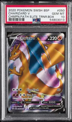 2020 POKEMON SWSH BLACK STAR PROMO #050 CHARIZARD V PSA 10 - Image 1