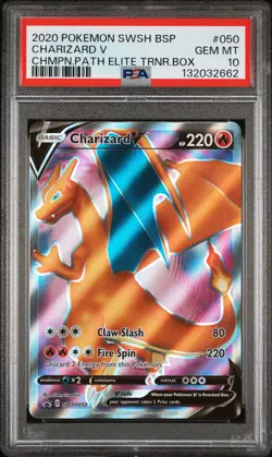 2020 POKEMON SWSH BLACK STAR PROMO #050 CHARIZARD V PSA 10 - Image 1
