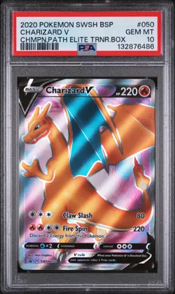 2020 POKEMON SWSH BLACK STAR PROMO #050 CHARIZARD V PSA 10 - Image 1