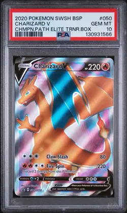 2020 POKEMON SWSH BLACK STAR PROMO CHAMPION'S PATH CHARIZARD V 050 - PSA 10 - Image 2