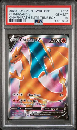 2020 POKEMON SWSH BLACK STAR PROMO #050 CHARIZARD V PSA 10 - Image 1