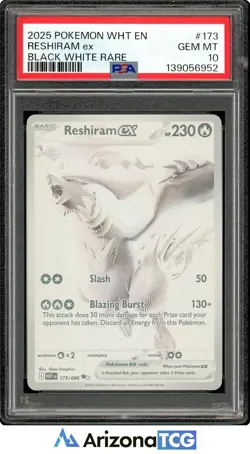 Pokemon 2025 Reshiram ex 173/086 Black White Rare White Flare GEM MINT PSA 10 - Image 1