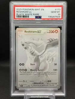 Pokemon 2025 Reshiram ex 173/086 Black White Rare White Flare GEM MINT PSA 10 - Image 1